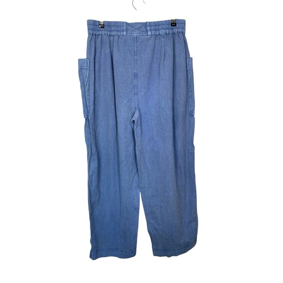 FREE PEOPLE Be The Change Slouch Pants In Blue Metal Size Small - Picture 2 of 11